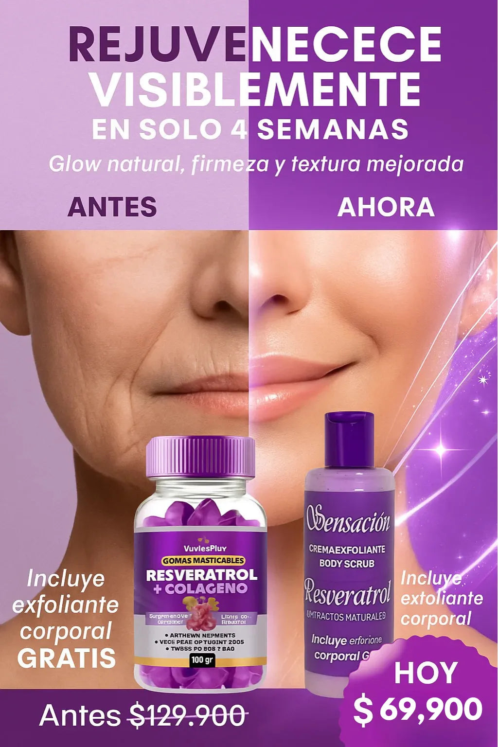 GOMITAS  RESVERATROL+ EXFOLIANTE