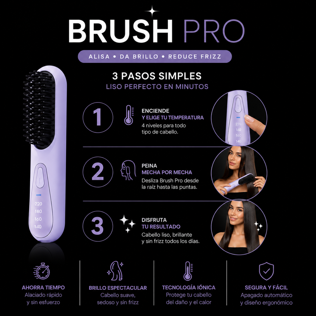 Cepillo Alisador Inalambrico Brush pro