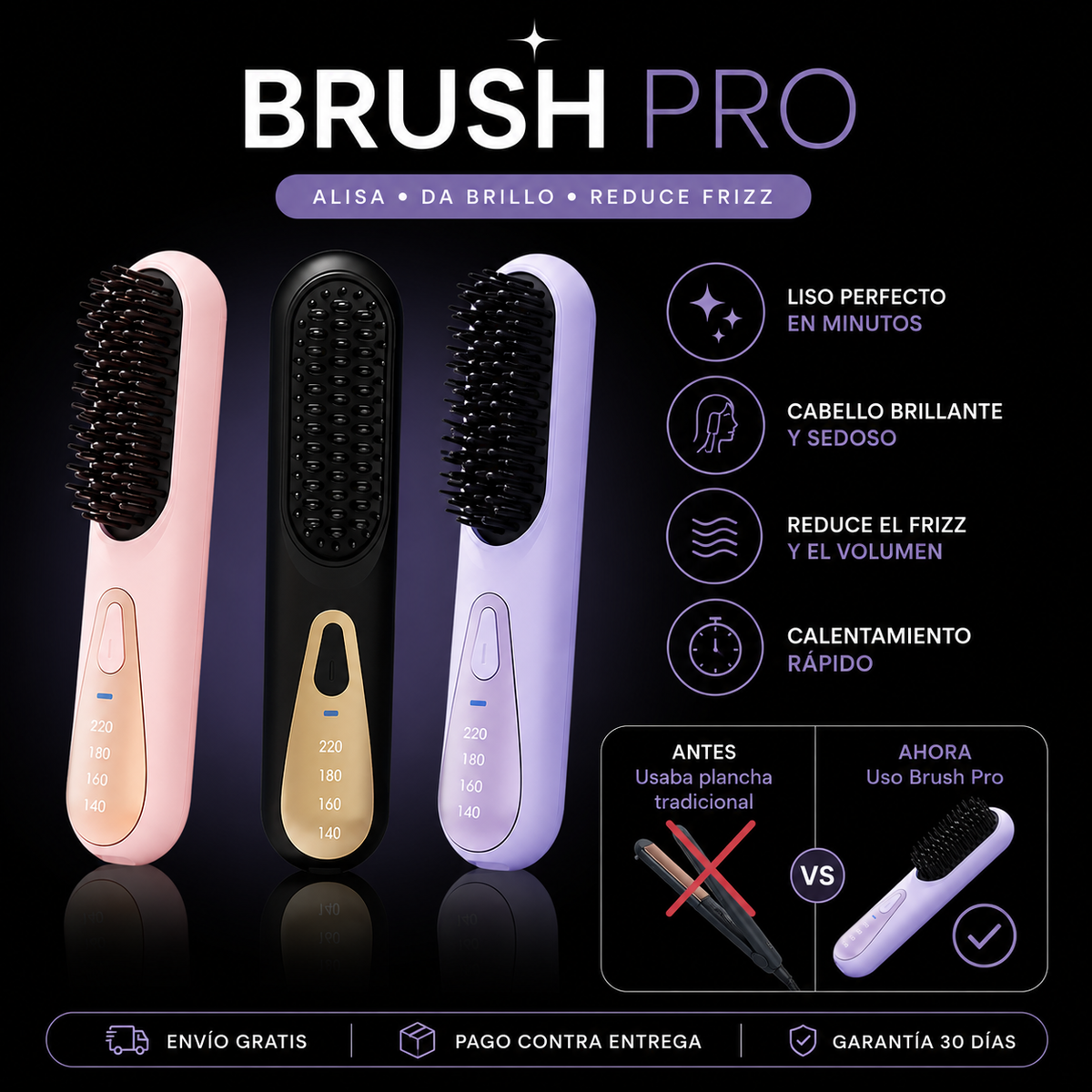 Cepillo Alisador Inalambrico Brush pro