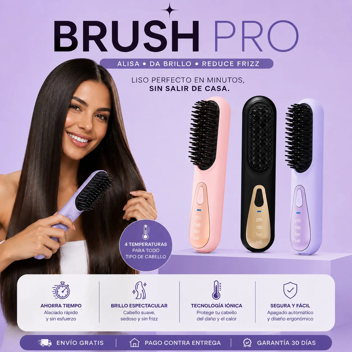Cepillo Alisador Inalambrico Brush pro